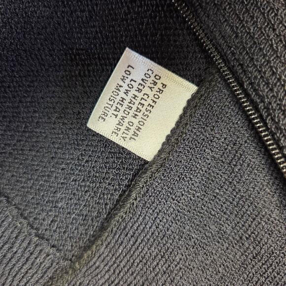 St. John Collection Navy Knit Jacket Women’s Size 10 Gold Button Zip Front USA - Picture 5 of 16